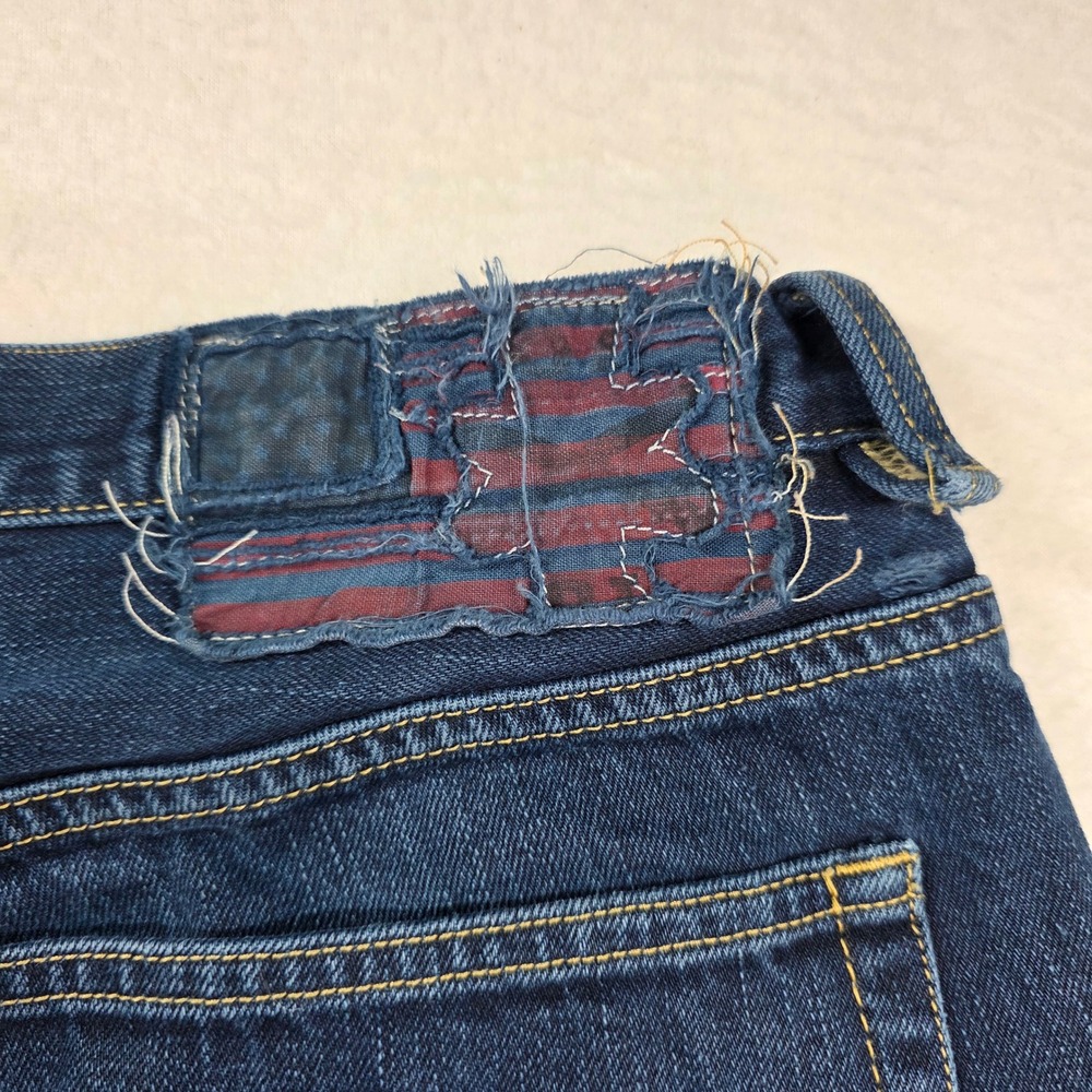 Polo Ralph Lauren Mercer Slim Fit Jeans Mens 36x32 Blue Straight Leg Flag Patch - Picture 6 of 11